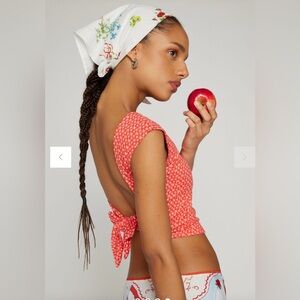 Urban Outfitters Kimchi Blue Talia Backless Boatneck Top Red Size M